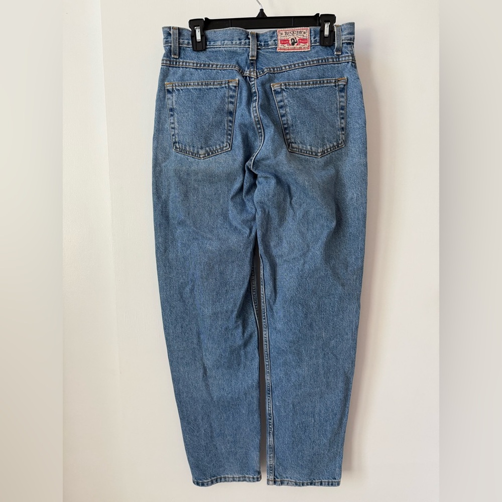 Vintage Rockies High Rise Relaxed Medium Wash Straight Leg Jeans - Picture 4 of 12